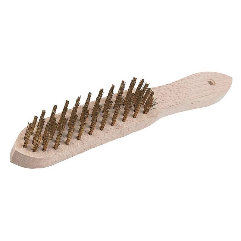 Brosse métallique laitonnée - 4 rangs à Bon Prix sur lecoindumecano.fr