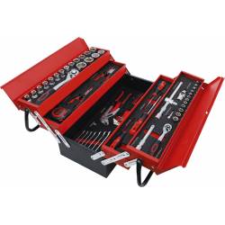 Caisse à outils métallique avec assortiment d’outils | 86 pièces