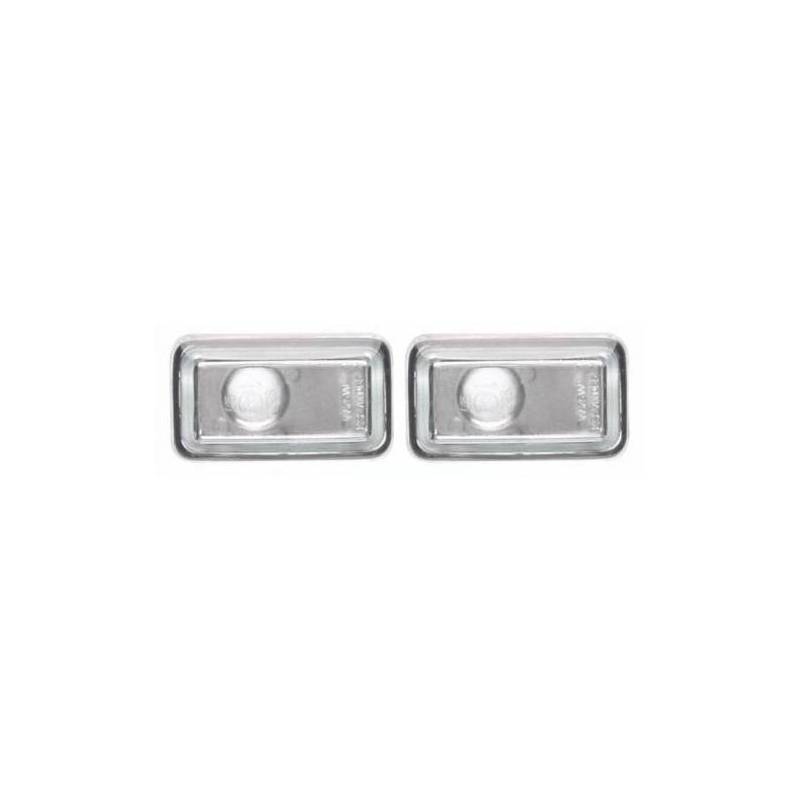 Clignotant répétiteur d'aile couleur transparent argent pour Audi 80 de 1978 à 2000 l(lot de 2)