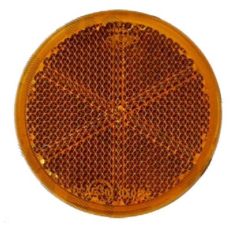 Réflecteur Catadioptre rond autoadhésif couleur jaune diamètre 59 mm