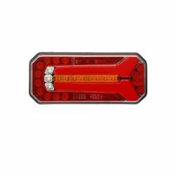 Feu remorque rectangulaire LED 12/24V rouge blanc dimension 104x236x61 mm