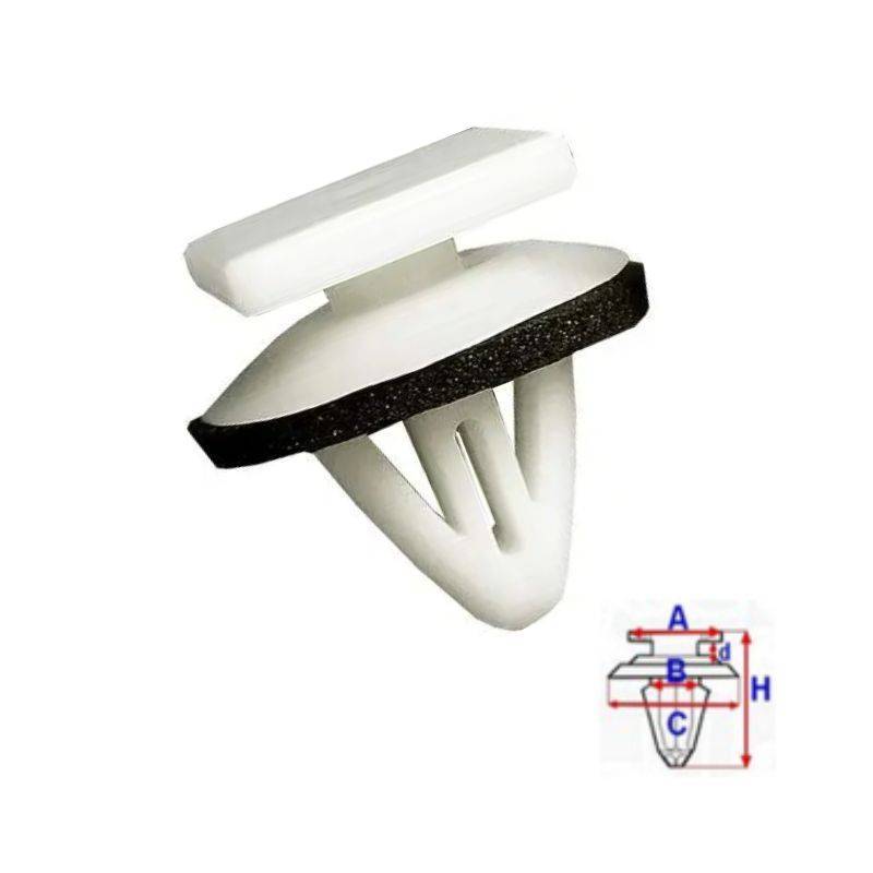 Clips Moulures de hayon Hyundai i10 (BA) de 2013 à 2020 | OE 8581837000 | 10 Pcs