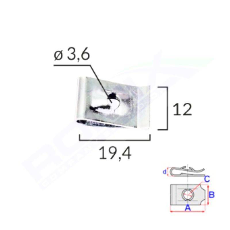 Clips passage de roue et caches Ford Orion de 1983 à 1986 | OE 1450293 | 25 Pcs