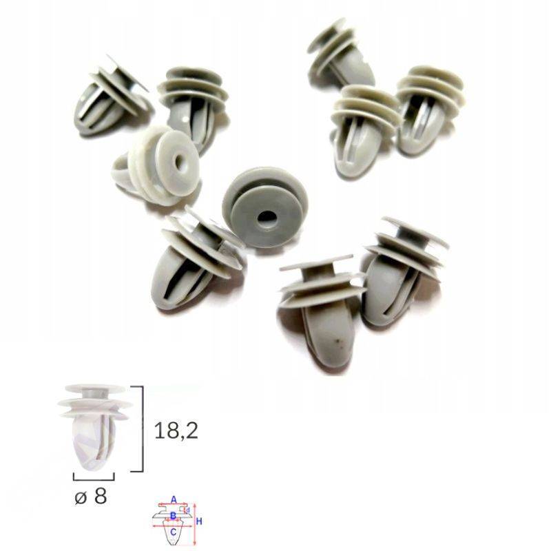 Clips habillages intérieures Kia Carnival de 1999 à 2006 | OE 823152P000 | 10 Pcs