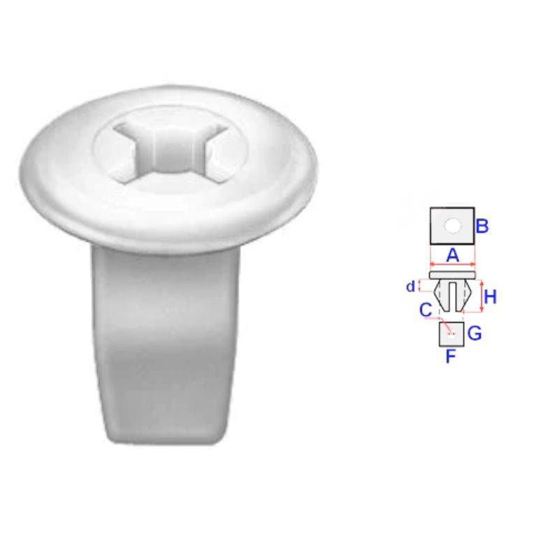 Clips de coffre et hayon Honda Accord de 1989 à 1993 | OE 90661SC7003 | 10 Pcs