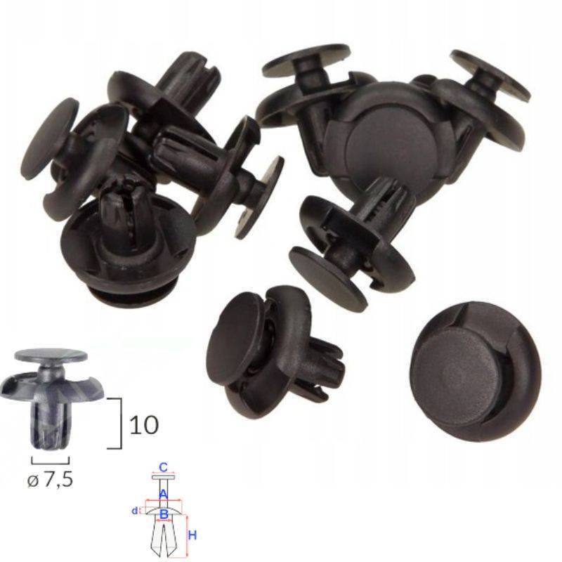 Clips compartiment moteur et autres Honda CR-V de 1995 à 2001 | OE 91512-SX0-003 | 10 Pcs