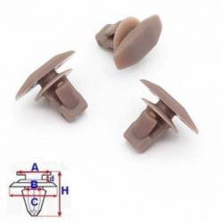 Clips joints capot moteur Mazda 2 de 2007 à 2014 | OE BC1D58762 | 10 pcs