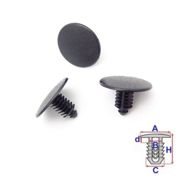 Clips insonorisation capot moteur Kia Carnival de 1999 à 2006 | OE 0B10268865 | 10 Pcs