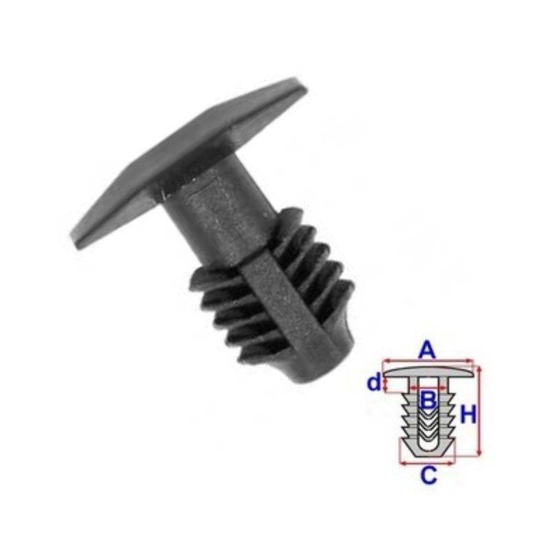 Clips joints de capot moteur Kia Cerato de 2003 à 2008 | OE 864344A000 | 10 Pcs