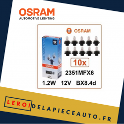 Osram 10 ampoules 1.2W - 12V Douille noire Bx8.4d