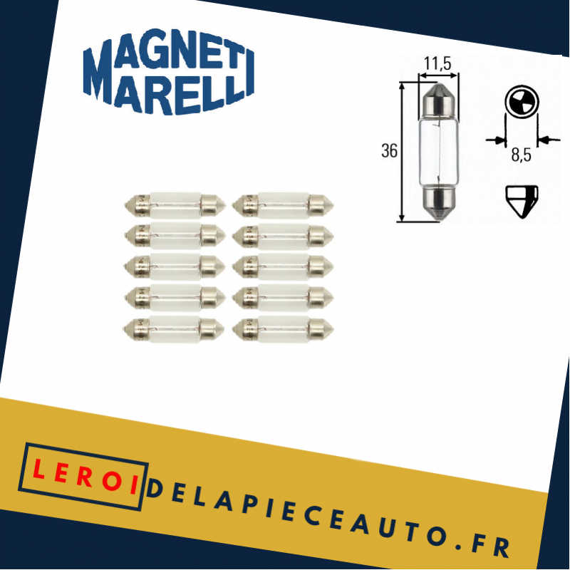 Magneti Marelli 10 ampoules C5W - 24V - 5W Douille SV8.5-8