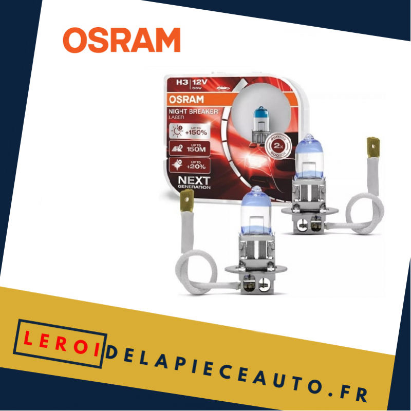 Osram X2 ampoules H3 night breaker laser - 12V - 55W Douille PK22s