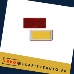 Réflecteur Catadioptre rectangle autoadhésif couleur rouge 89x40x6
