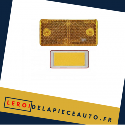 Réflecteur Catadioptre rectangle autoadhésif couleur jaune 89x40x6