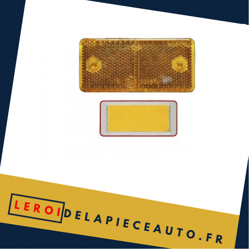 Réflecteur Catadioptre rectangle autoadhésif couleur jaune 89x40x6
