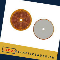 Réflecteur Catadioptre fixation vis rond couleur jaune diamètre 59 mm
