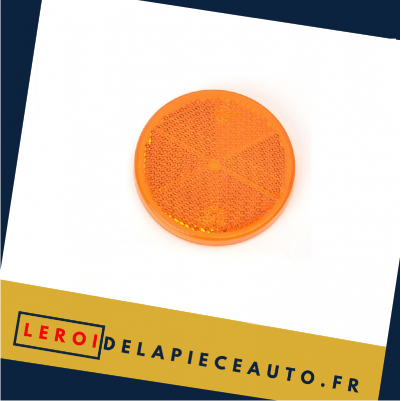 Réflecteur Catadioptre rond autoadhésif couleur jaune diamètre 50 mm