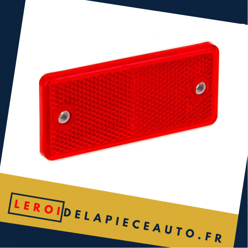 Réflecteur Catadioptre rectangle 94x44 mm fixation vis couleur rouge