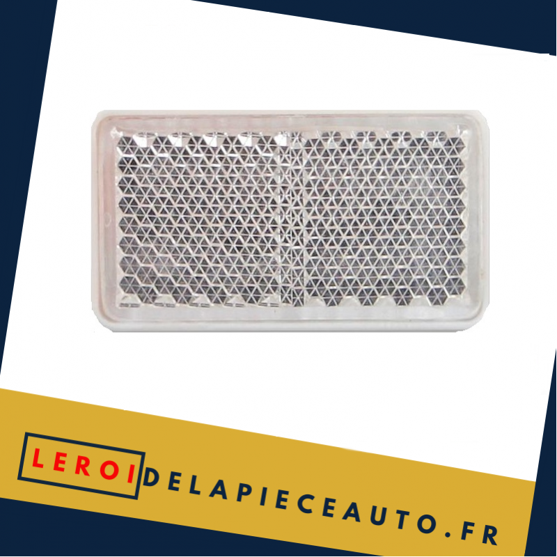 Réflecteur Catadioptre rectangle 94x44 mm autoadhésif couleur blanc