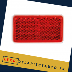 Réflecteur Catadioptre rectangle 94x44 mm autoadhésif couleur rouge