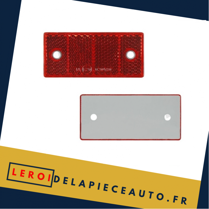 Réflecteur Catadioptre rectangle 69x31 mm couleur rouge