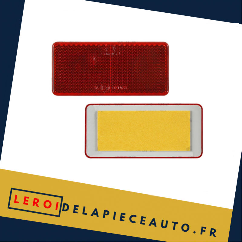 Réflecteur Catadioptre autoadhésif rectangle 69x31 mm couleur rouge