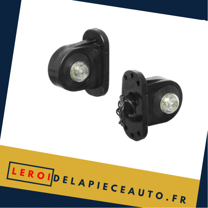 Feu de gabarit LED droit 12/24V noir blanc dimensions 97x68 mm