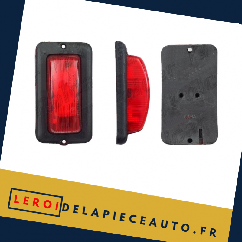 Feu de gabarit LED camion 12/24V noir rouge dimensions 95x50x30 mm