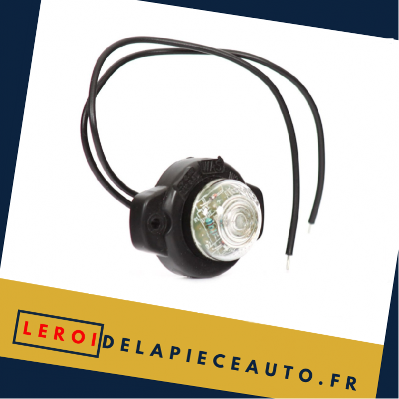 Feu de gabarit rond LED 12/24V blanc dimensions 41.4x57x26.8mm