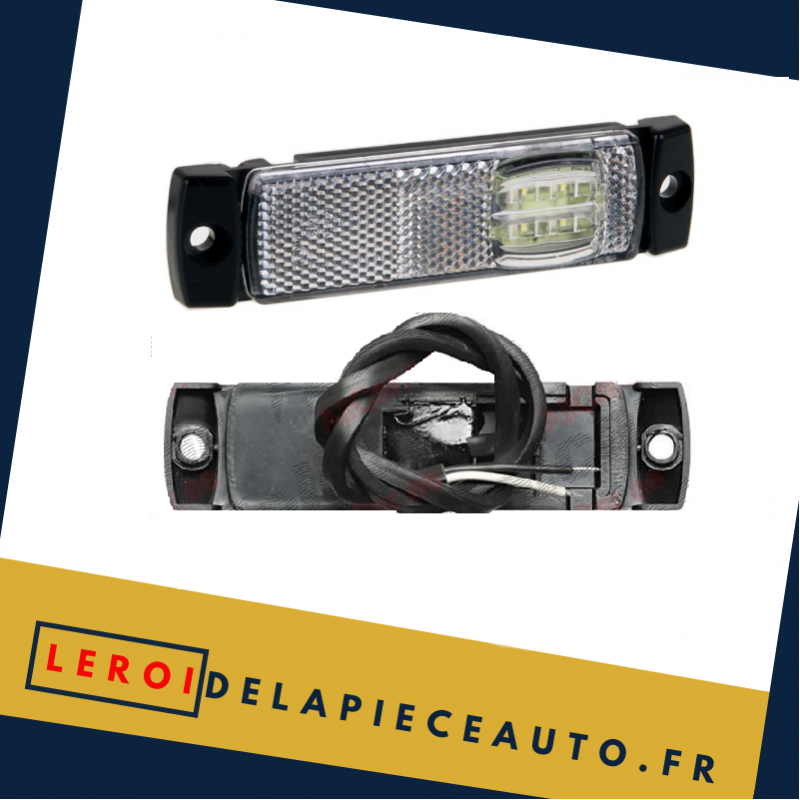 Feu de gabarit LED camion 12/24V couleur blanc dimensions 32x130x14.5mm