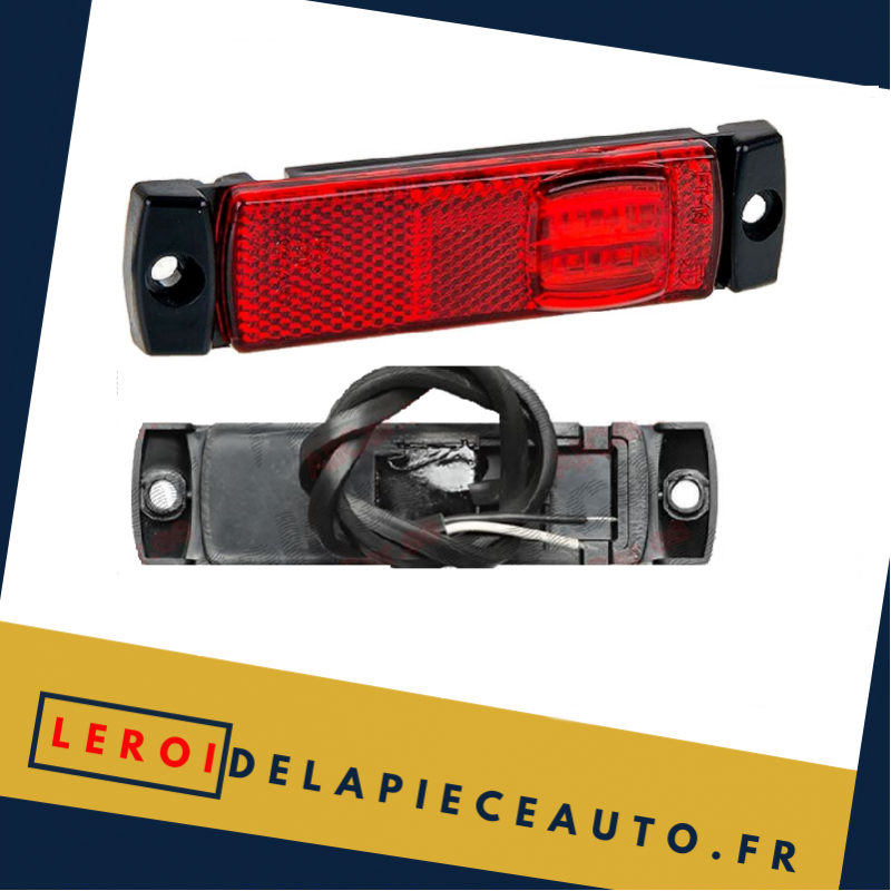 Feu de gabarit LED camion 12/24V couleur rouge dimensions 32x130x14.5mm