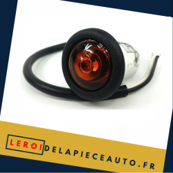 Feu de position LED camion 12V couleur jaune diamètre 27.5 mm