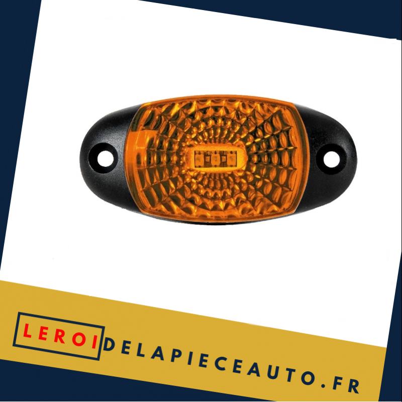 Feu de position ovale LED 12/24V couleur jaune dimensions 34x72x18 mm