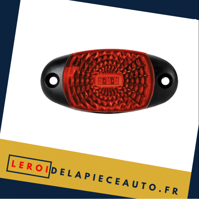 Feu de position ovale LED 12/24V couleur rouge dimensions 34x72x18 mm