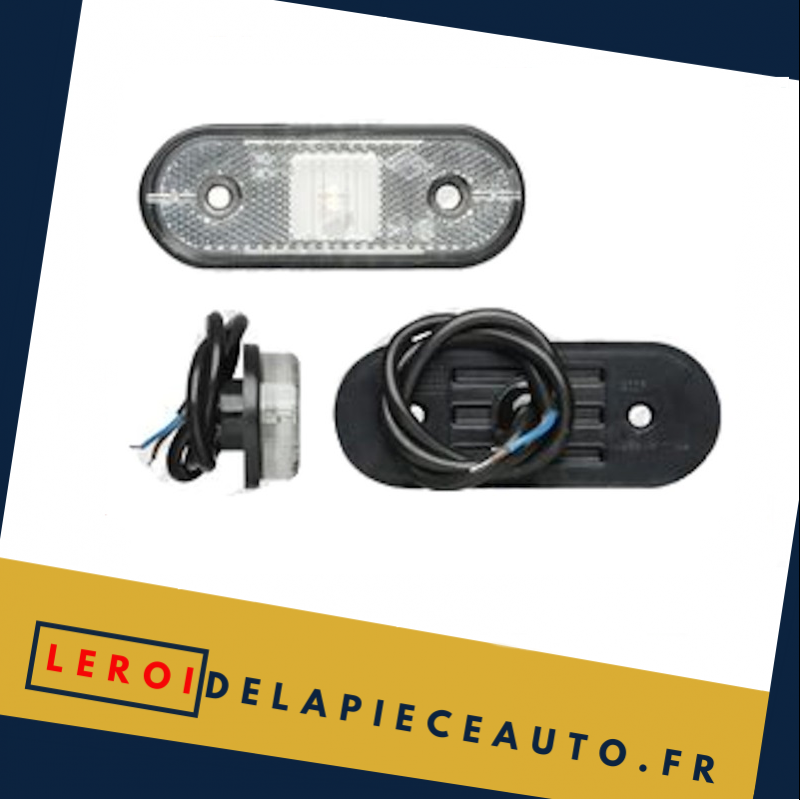 Feu de position ovale LED 12/24V couleur blanc dimensions 67x120 mm