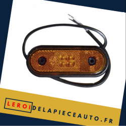 Feu de position ovale LED 12/24V couleur jaune dimensions 67x120 mm