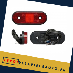 Feu de position ovale LED 12/24V couleur rouge diamètre 67x120 mm