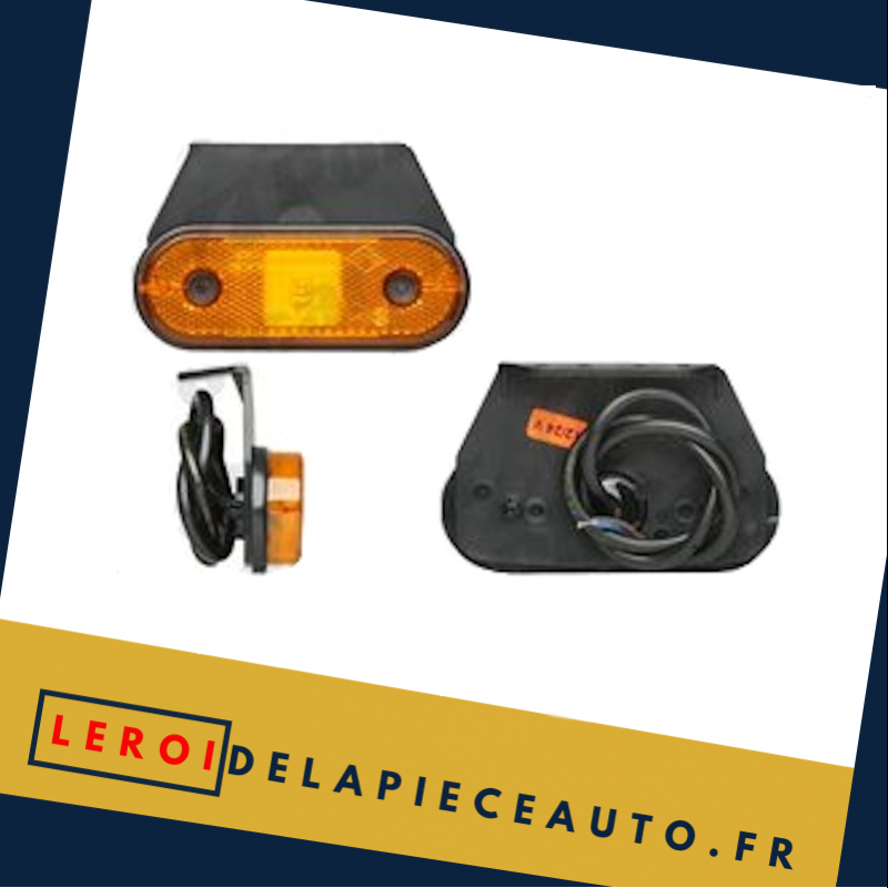 Feu de gabarit ovale LED 12/24V couleur orange diamètre 67x120 mm