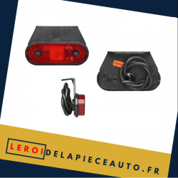 Feu de gabarit ovale LED 12/24V couleur rouge diamètre 67x120 mm