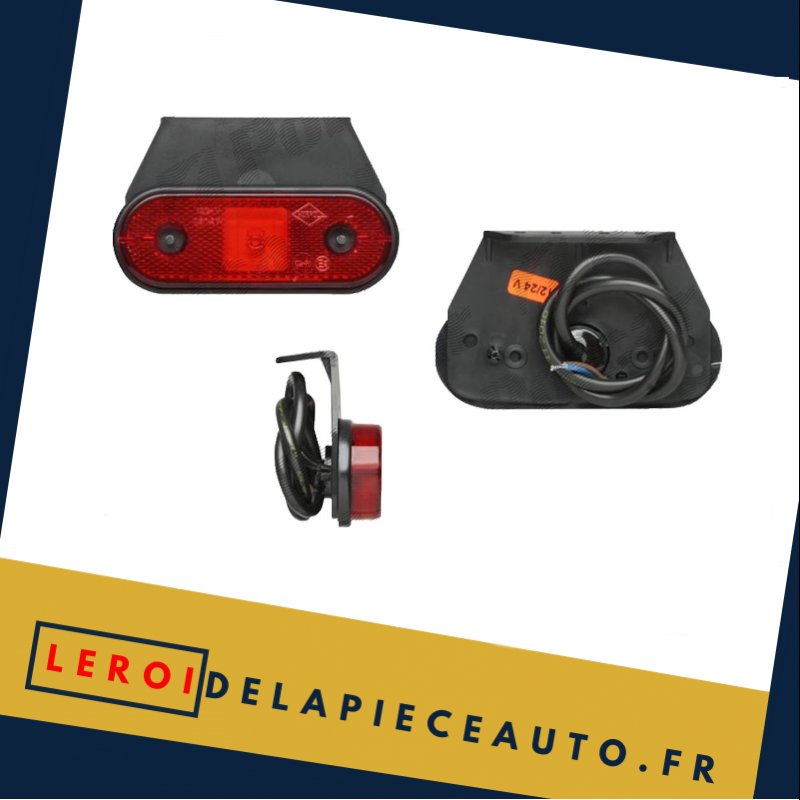 Feu de gabarit ovale LED 12/24V couleur rouge diamètre 67x120 mm