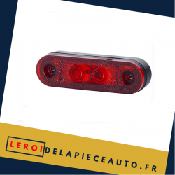 Feu de gabarit ovale LED 12/24V rouge diamètre 23x80 mm