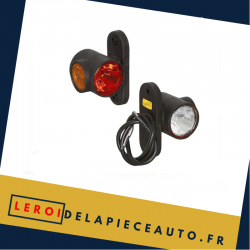 Feu de gabarit LED 12/24V 100X64 mm noir blanc jaune