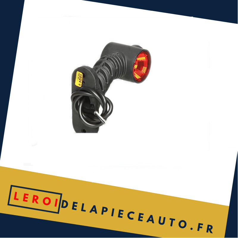 Feu de gabarit LED 12/24V bras-support 100X125 mm noir blanc jaune