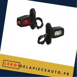 Feu de position carré LED 12/24V noir-blanc-jaune dimensions 86x42 mm