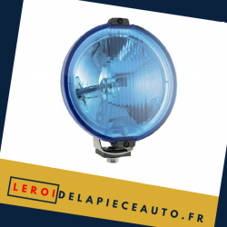 phare longue portée rond noir verre bleu 183 mm avec LED de position