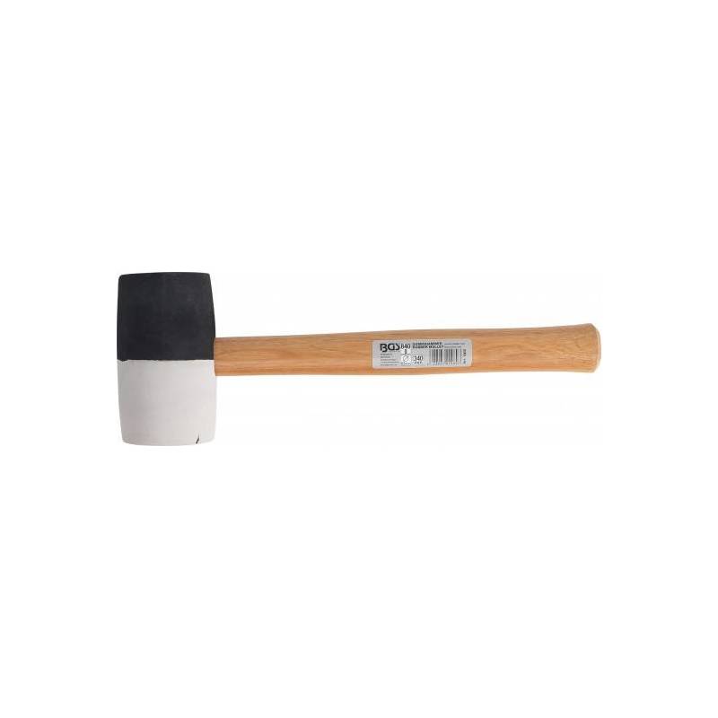 Maillet caoutchouc | manche Hickory | tête noir/blanc Ø 63 mm | 840 g