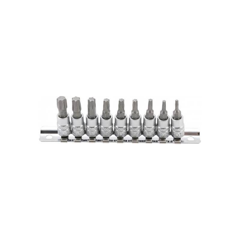 Jeu de douilles à embouts | 6,3 mm (1/4") | Profil T (pour Torx Plus) T10 - T50 | 9 piéces BGS 2164