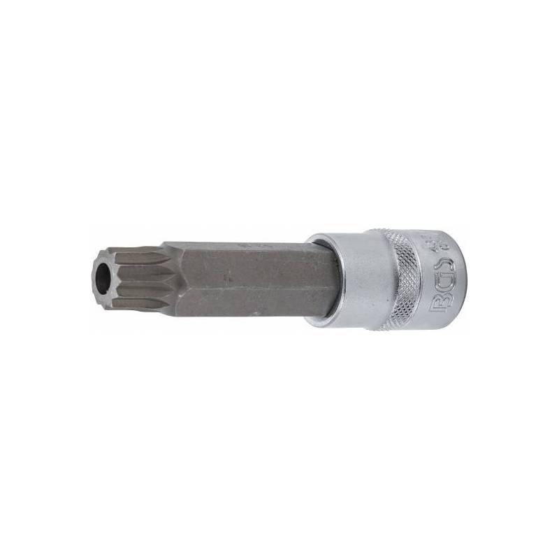 Douille à embouts | longueur 100 mm | 12,5 mm (1/2") | denture multiple intérieure (pour XZN) avec perçage M16 BGS 4357
