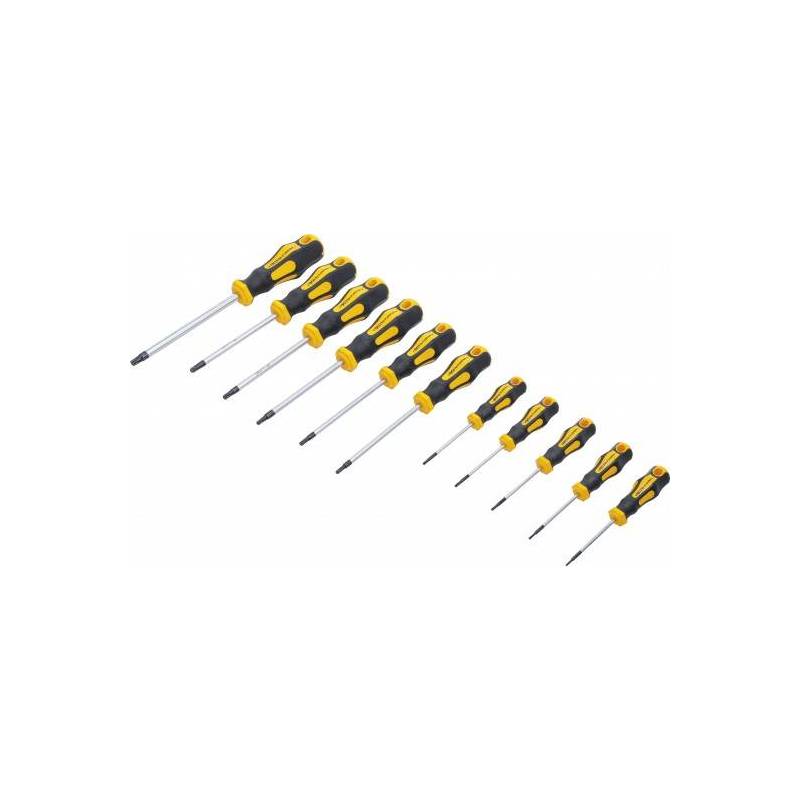 Jeu de tournevis | Profil en T (pour Torx) avec perçage frontal T6 - T40 | 11 pièces