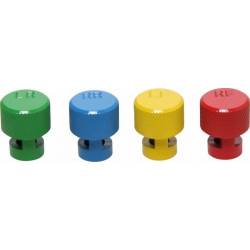 Bouchons de valve d'air des pneus codés par couleurs pour soupapes TPMS | 4 pièces
